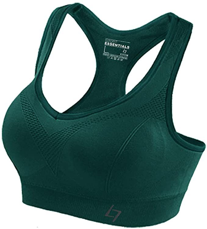 Running Bra Racerback Sports Bras for Women Padded Seamless High