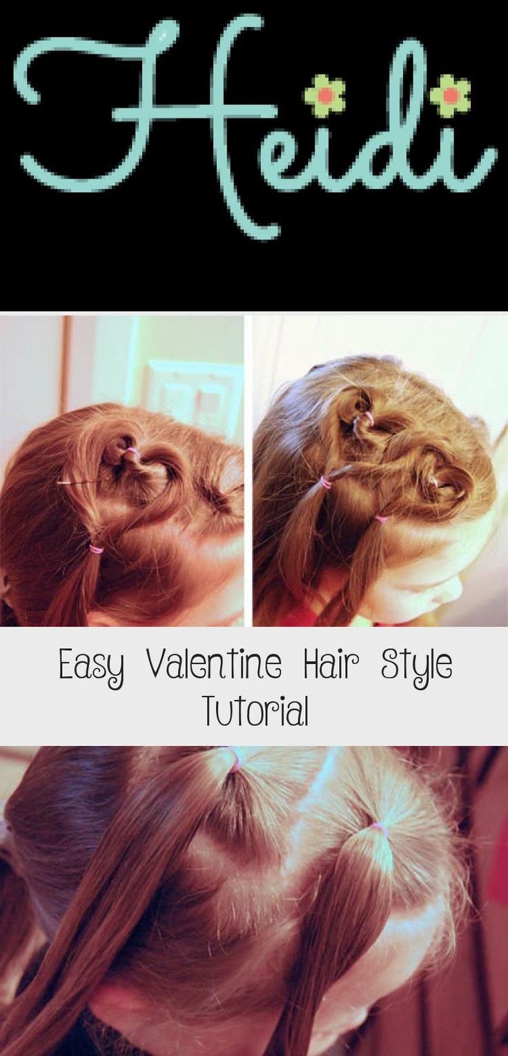 Create this easy Valentine hair style in ten minutes or less! I'll show you how. OneCreativeMommy.com #valentinehair #hearthair #hairstyles #babyhairstylesWithRubberbands #babyhairstylesHalfUp #babyhairstylesCornrows #babyhairstylesKorean #babyhairstylesMohawk