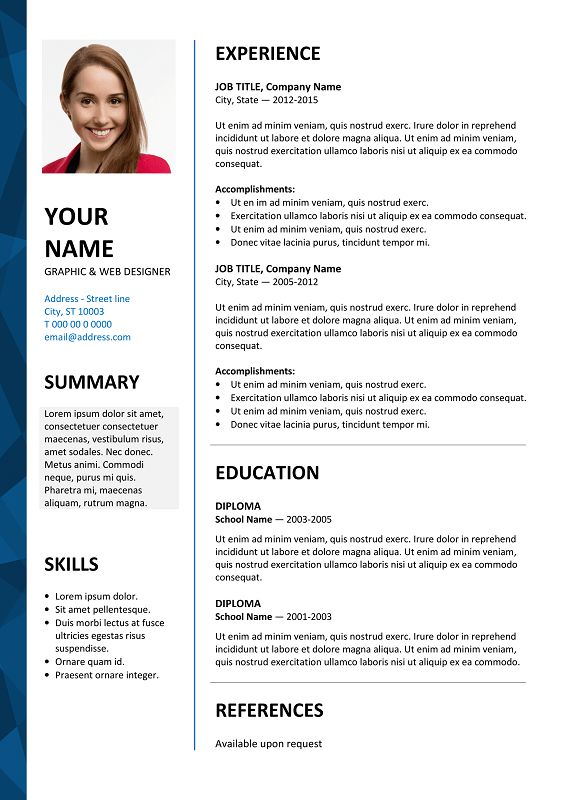 resume sample in microsoft word