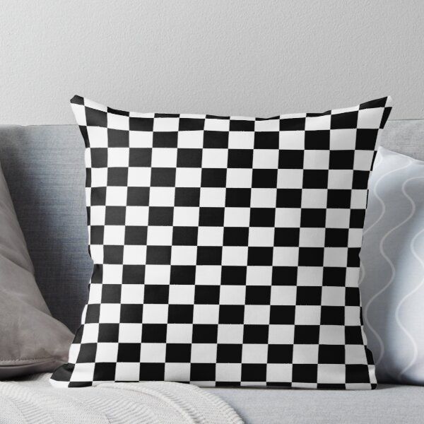 Checkered Racing Car Flag Pillow And Cushion Cover Throw Pillow By Stickersandtees Pillows Throw Pillows Designer Throw Pillows