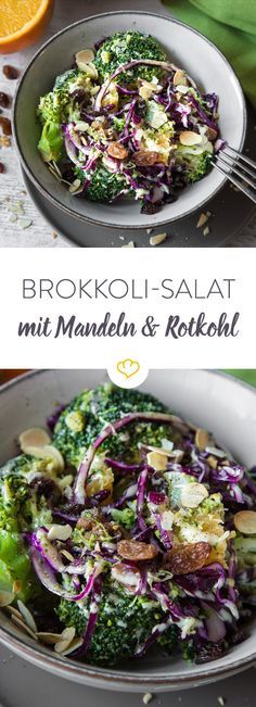 Brokkoli-Salat mit Mandeln und Rotkohl – für Clean-Eater und Veggies