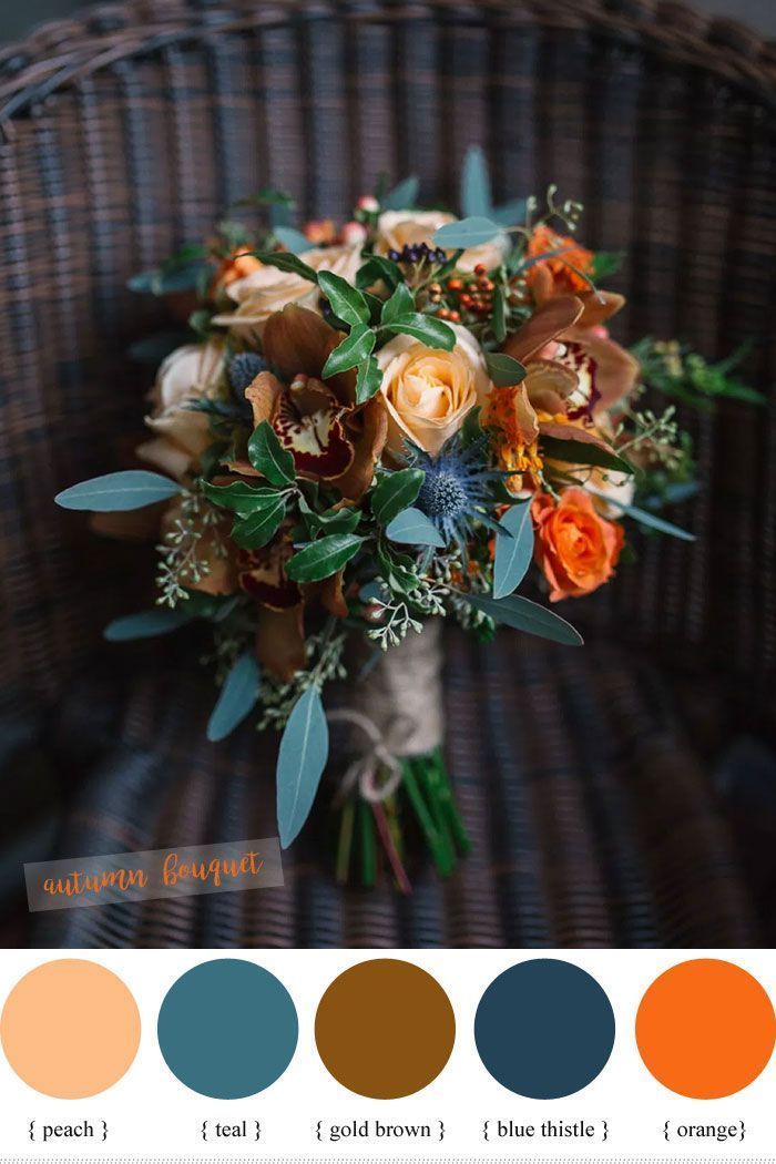 Magnificent Autumn Wedding Bouquets – Blue and Orange Wedding Magnificent Autumn Wedding Bouquets – Blue and Orange Wedding