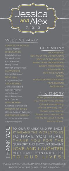 program for wedding ceremony template