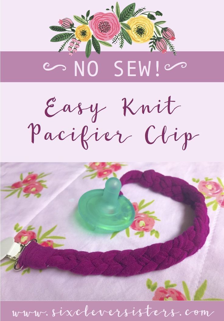 Recycled Tshirt Yarn Dummy Clip Holder Baby Shower Gift Pink