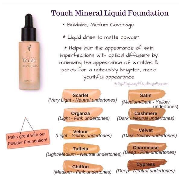 liquid mineral foundation color chart younique touch mineral liquid powder foundation color chart