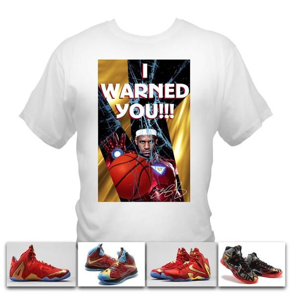 Lebron James Ironman White T-Shirt made to match Nike Lebron Iron man shoe series