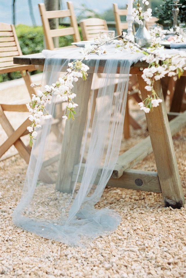 157 Best Diy Tulle Wedding Decorations Images On Pinterest Al Fresco Italy Wedding Reception Easy Tulle Table Decoration Idea