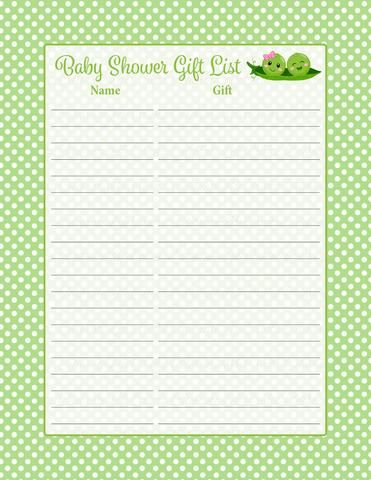 baby shower gift tracker