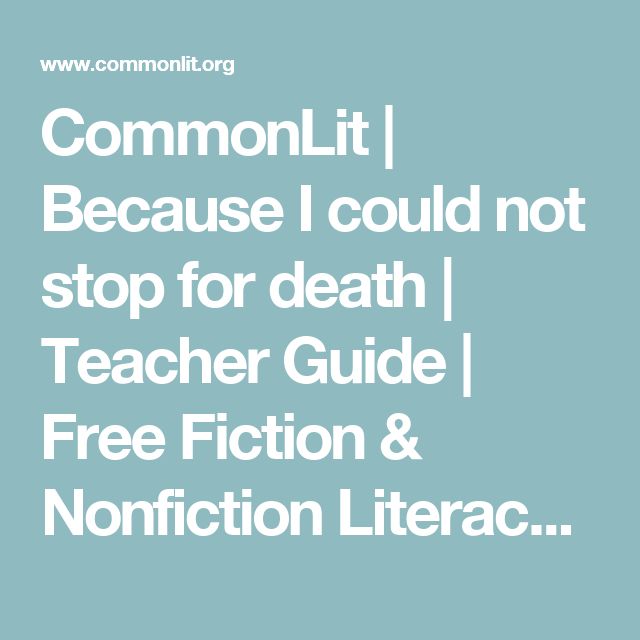 Because i could not stop for death analysis essay