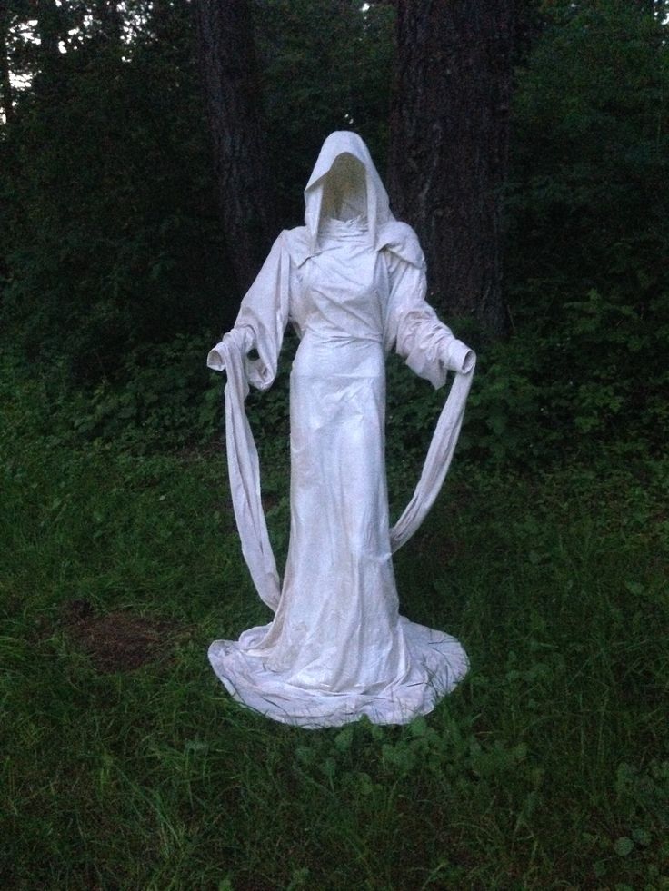 take one female mannequin drench with resin remove head and arms and then paint spooky halloween decoration for years to come
