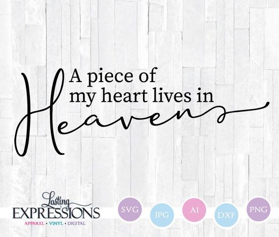 My Heart Lives in Heaven Loss Loved e Card Memorial SVG My Heart Lives in Heaven Loss Loved e Card Memorial SVG