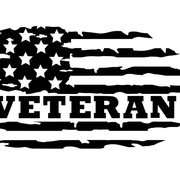 Download Custom Distressed American Flag Veteran Decal Military ...