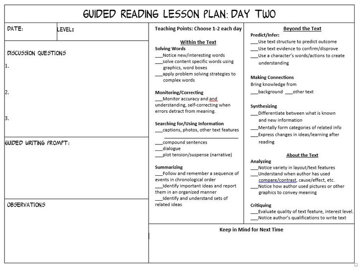 65 best Education images on Pinterest Teaching ideas, Classroom - sample guided reading lesson plan template 65 best Education images on Pinterest Teaching ideas, Classroom - sample guided reading lesson plan template