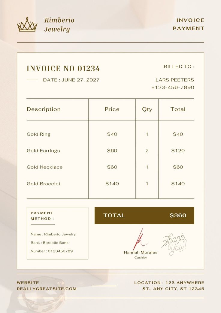 Beige Minimalist Jewelry Store Invoice Templates by Canva Invoice Beige Minimalist Jewelry Store Invoice Templates by Canva Invoice