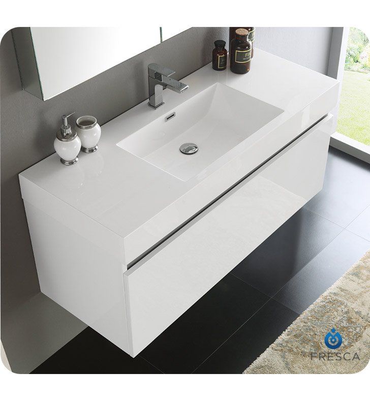 Mezzo White Modern Bathroom Vanity