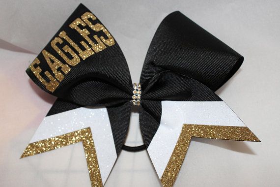 Pick Your Colors Custom Cheer Bow Team Cheer Bows School Cheer Bow Cheerleading Hairbow Black and Gold Cheer Bow Softball Hair bow