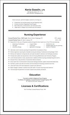 sample lvn resumes