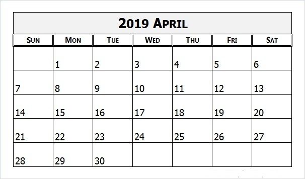 Free April 2020 Printable Calendar Word Pdf With Holidays