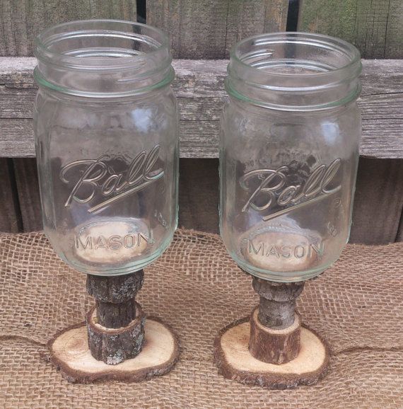 Rustic Style Redneck Wine Glasses Walnut Stems By DanielsVintage 1400 Rustic Style Redneck Wine Glasses Walnut Stems By DanielsVintage 1400