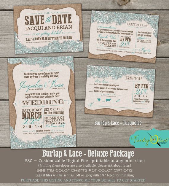 58 Best Wedding Invitations Images On Pinterest Rehearsal Burlap Lace Invitation Shabby Chic Save The Date Rsvp Wedding Shower Diy Country Turquoise Charcoal Mint Julep Rose Deluxe Package