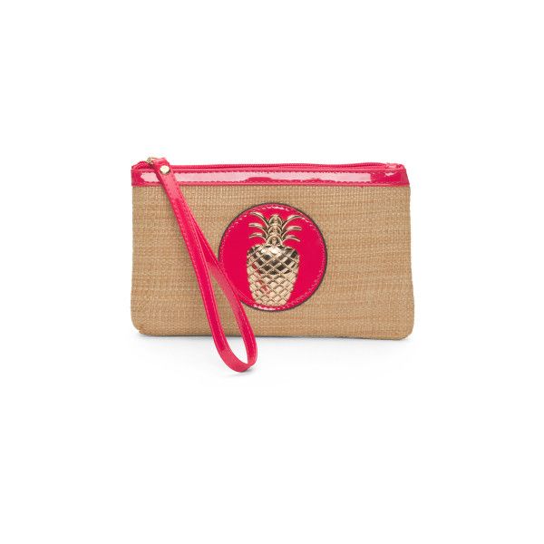 Straw Wristlet With Pineapple Detail ($13) ? liked on Polyvore featuring bags, handbags