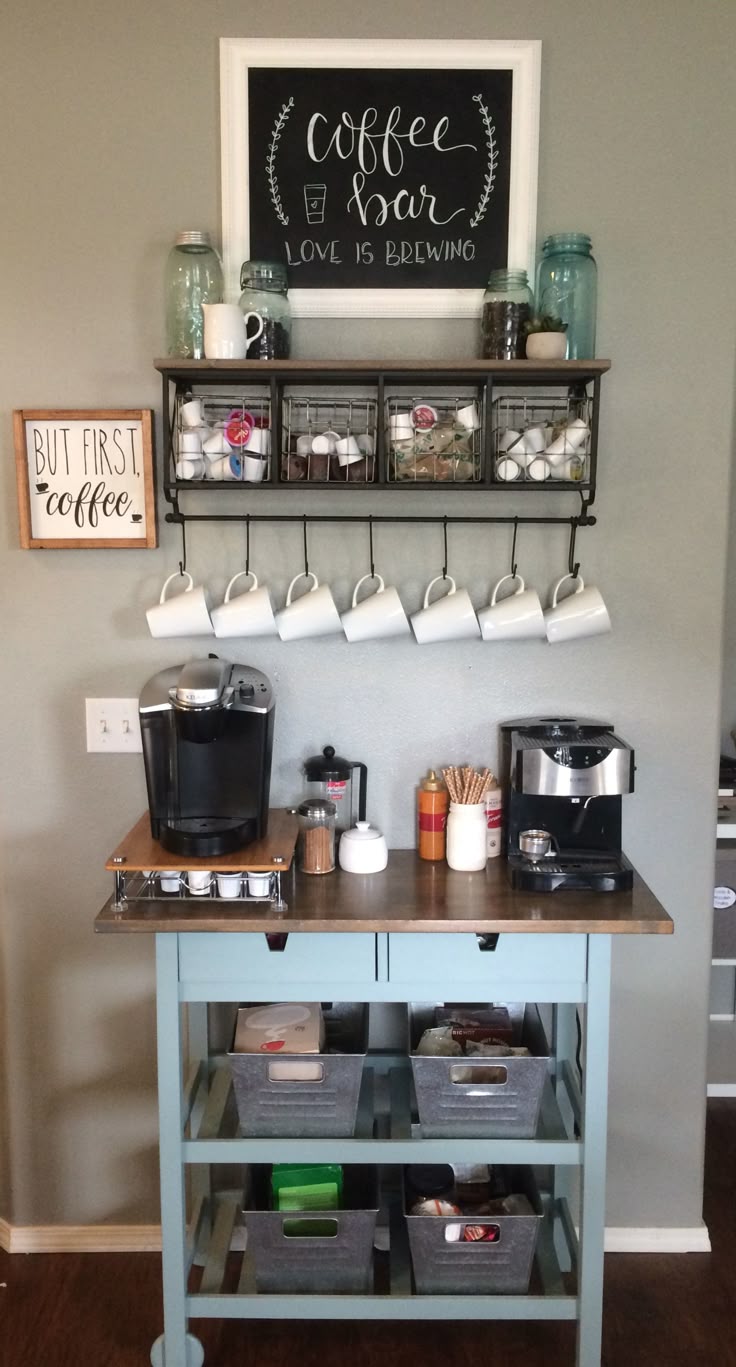 Coffee Bar IKEA island makeover Coffee bar home Home