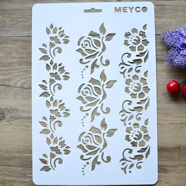 A4 A5 Diy Craft Layering Stencils Album Stamping Drawing Template Tool Wish Stencil Painting Crafts Rose - Stencil Paper For Wall Painting A4 A5 Diy Craft Layering Stencils Album Stamping Drawing Template Tool Wish Stencil Painting Crafts Rose - Stencil Paper For Wall Painting
