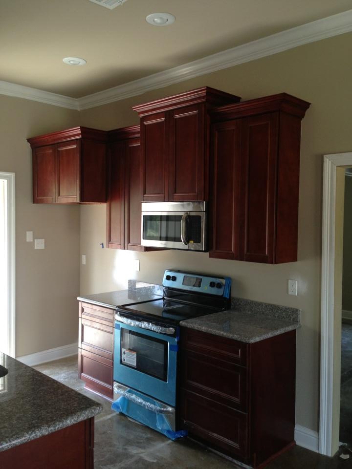 Gray Walls With Cherry Kitchen Gray Walls With Cherry Kitchen