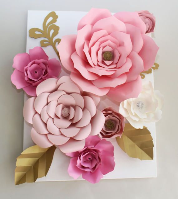 Paper Flower Canvas Paper Flower Decoration Nurserydecor