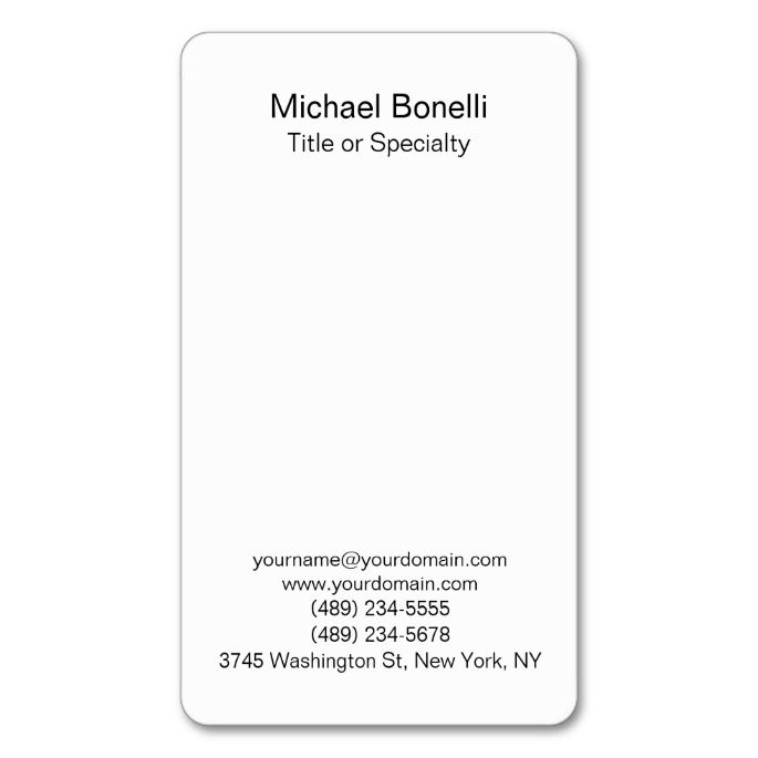 plain business card