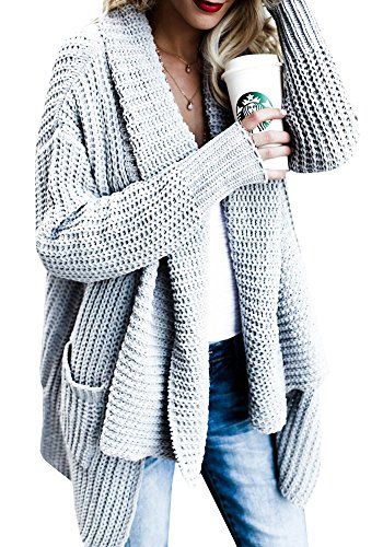 250 best wardrobe wish list images on pinterest halter tops fisace women s loose fit long sleeve knitted cardigan swe https