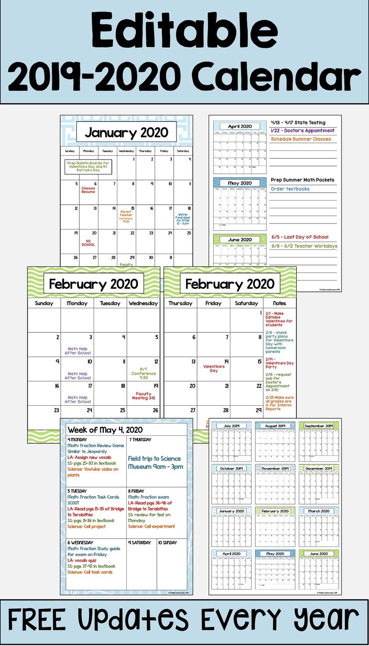2020 2021 calendar printable and editable with free 2020 17 school calendar printable