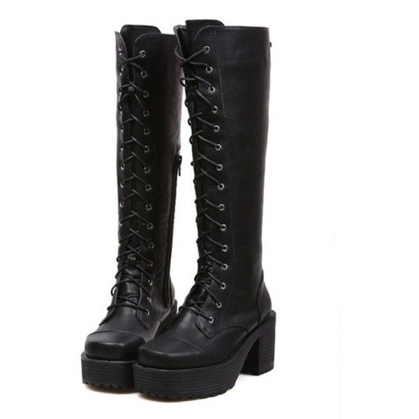 Details about 3 Colors Women Patent Leather Block Heel Platform Knee High Boots Gothic Punk L Details about 3 Colors Women Patent Leather Block Heel Platform Knee High Boots Gothic Punk L