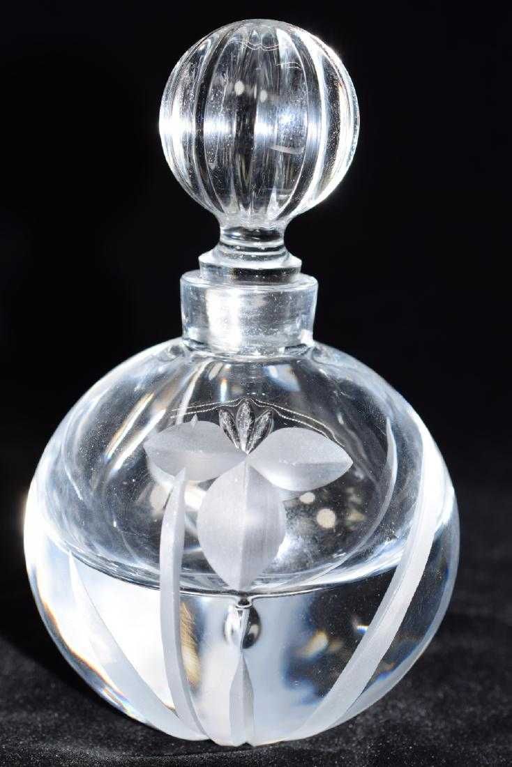 CLEAR CRYSTAL FLORAL PERFUME BOTTLE NEW CLEAR CRYSTAL CUT PERFUME