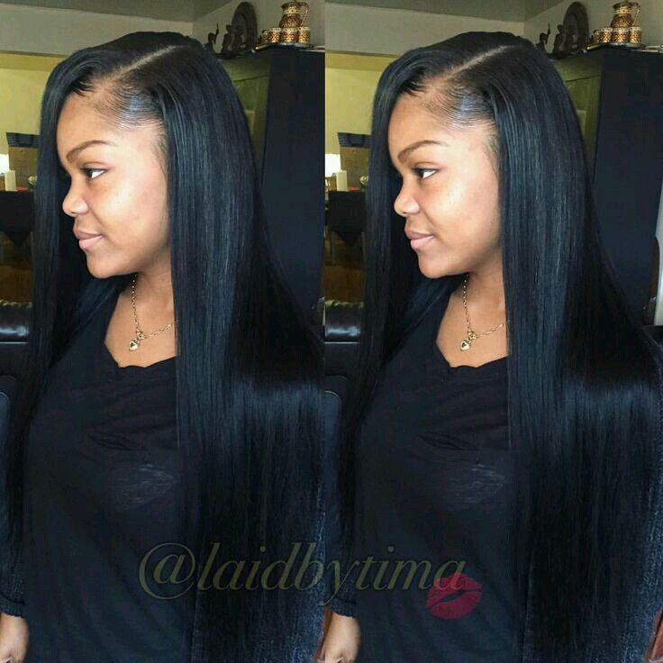 Side Part Bone Straight Sew In | 100 human hair wigs, Hair