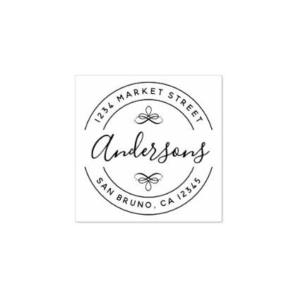 family name script create your own return address rubber stamp