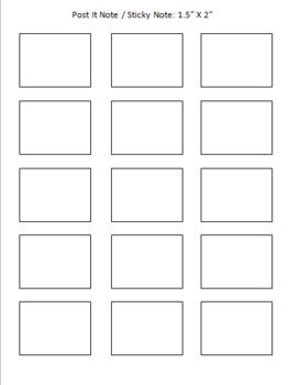 post it note sticky note printing template freebie classroom