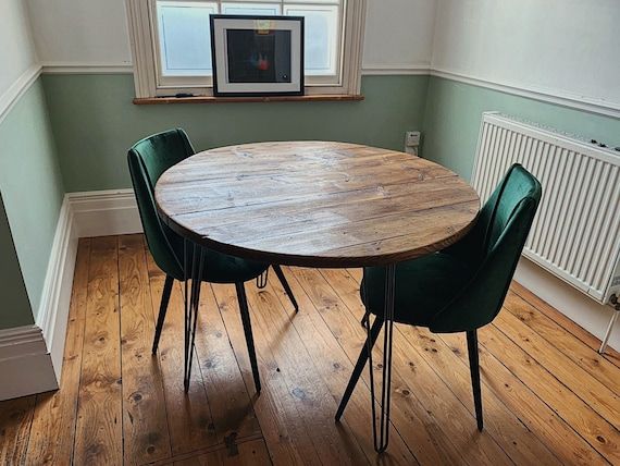 Round Dining Table Handmade With Rustic Reclaimed Wood In 2022 Round Dining Table Handmade With, Reclaimed Rustic Oak Round Dining Table