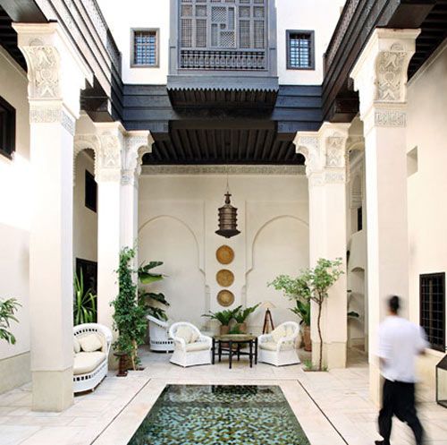 court yard Moroccan style Pool Swimming pools Morocco