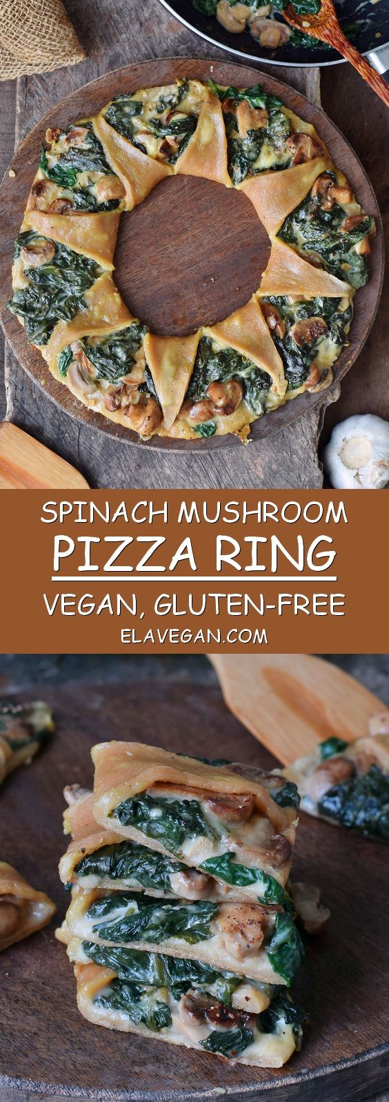 This pizza ring (also known as Pizza Corona) with spinach, mushrooms and vegan cheese is a great party food which will impress your guests. ...