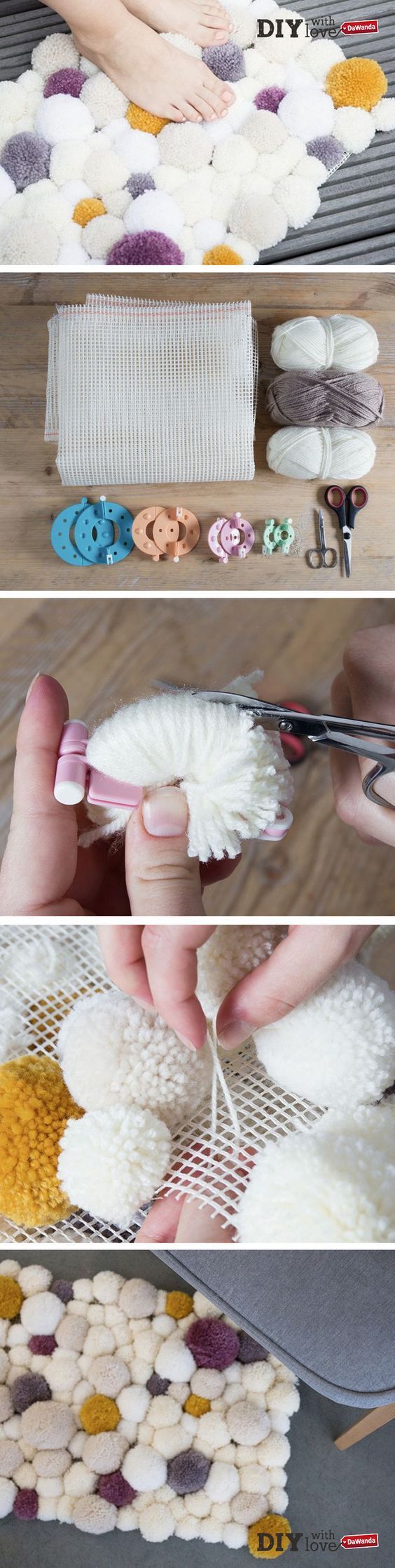 DIY Pom Pom Rug.
