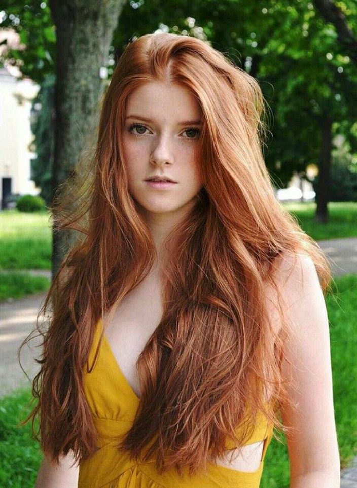 Cute redhead shared long hair