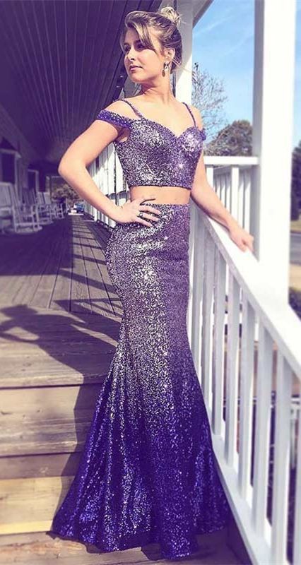 Ombre in Dark Purple Prom Dresses 2018