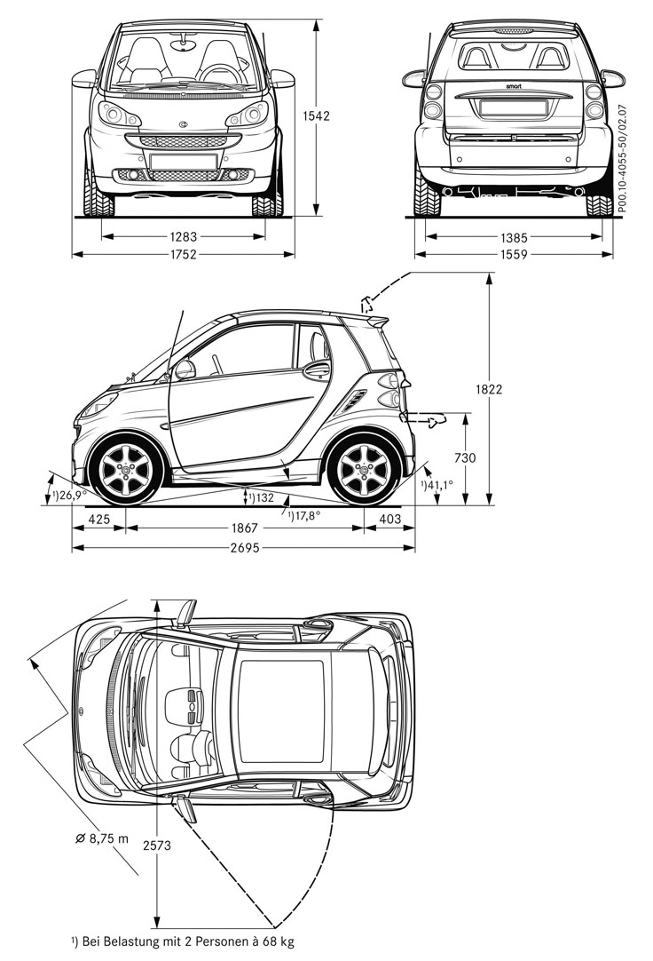 an image of a small car with its door open and the hatchback facing forward