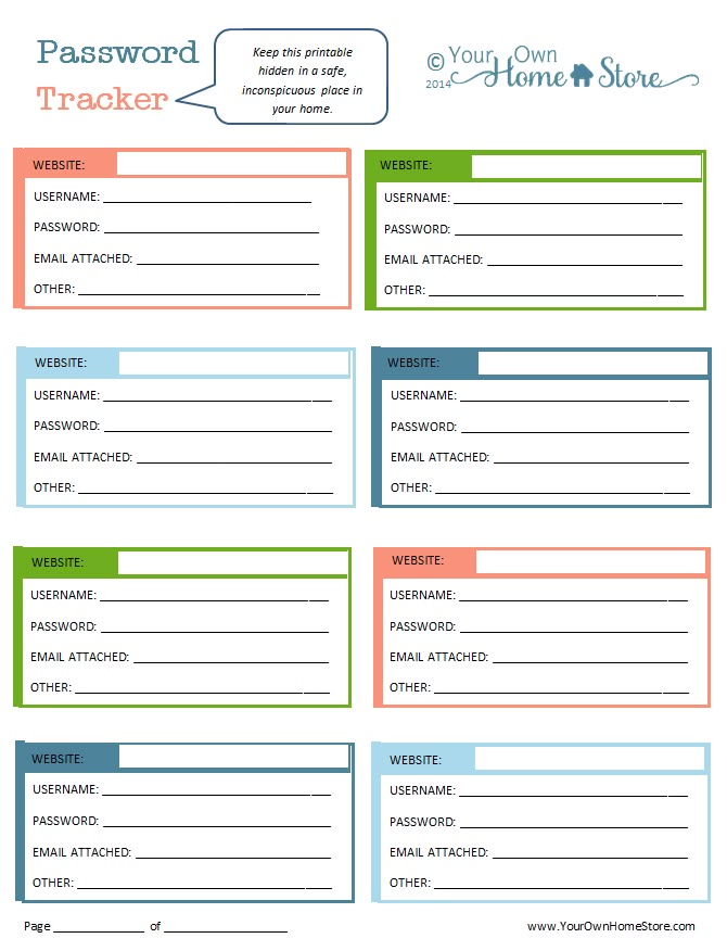 Update Your Passwords Printable and Online Options Password Update Your Passwords Printable and Online Options Password