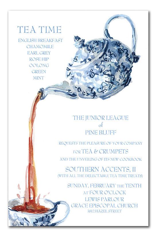 blue china tea a spot of tea please tea tea party invitations