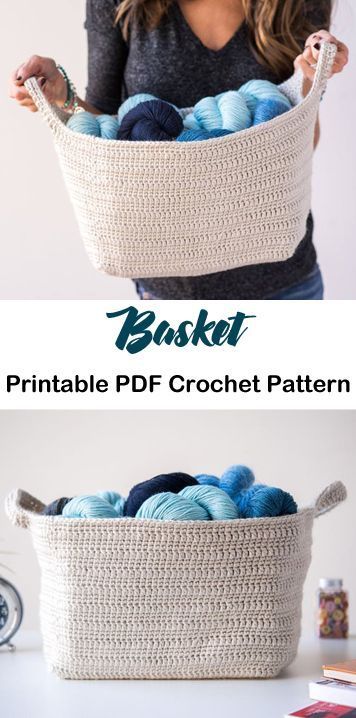Make a crochet basket to keep organized. basket storage crochet pattern- crochet...