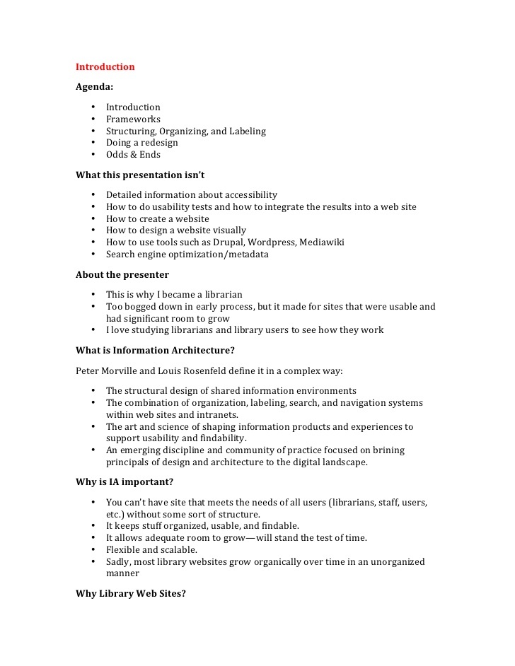 information architect resume