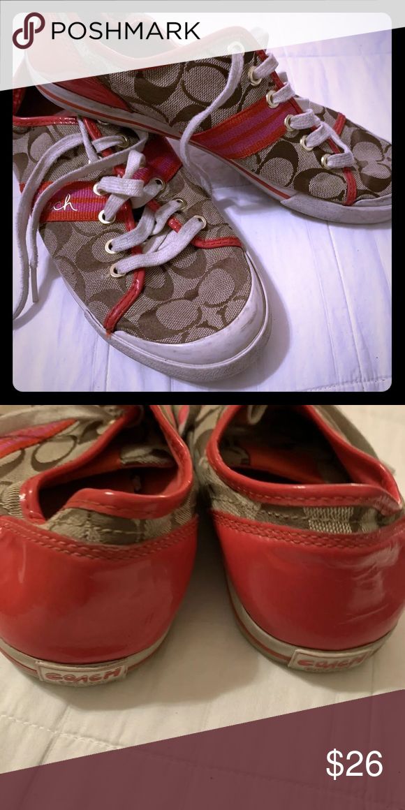 Coach poppy sneaker shoes 9 Good condition some heel wear as shown ...