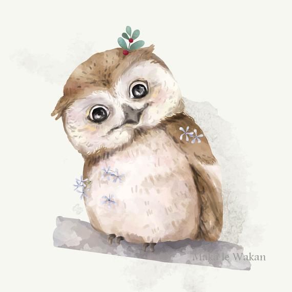 Adorable hand drawn baby owl nursery print One of a mix and match print series of baby animals and iconic design colour backgrounds.
